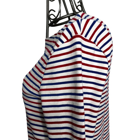Anthropologie Deletta Striped Fourth of July Long Sleeve Shirt Size Small - Picture 7 of 11